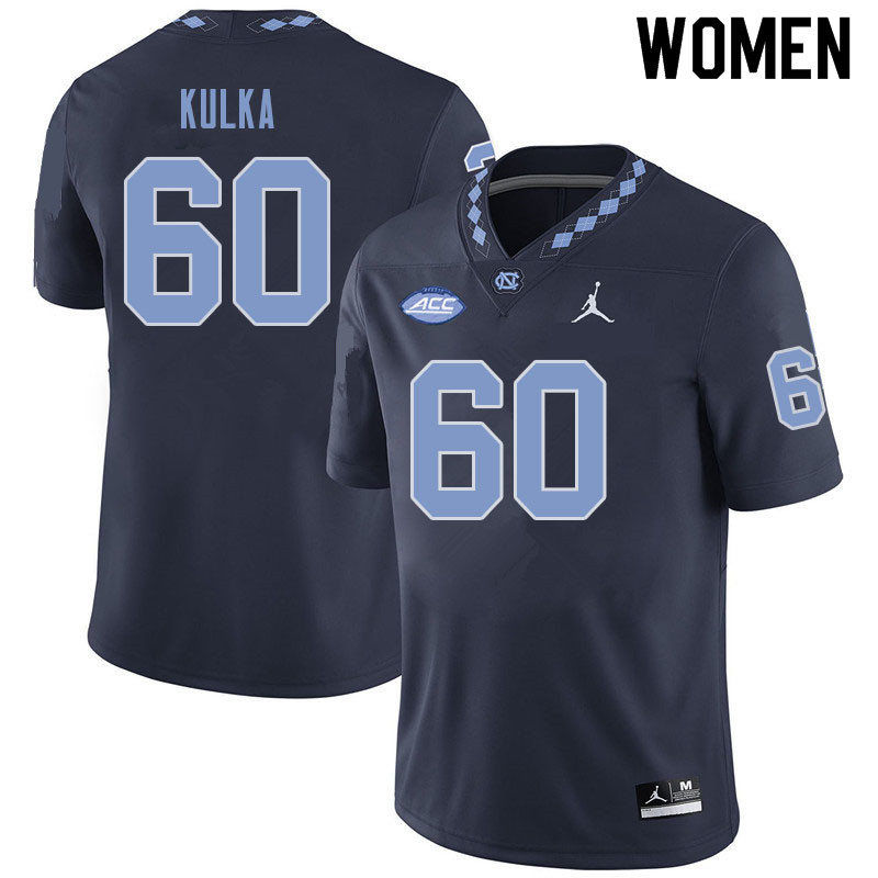 Women #60 Carter Kulka North Carolina Tar Heels College Football Jerseys Sale-Navy